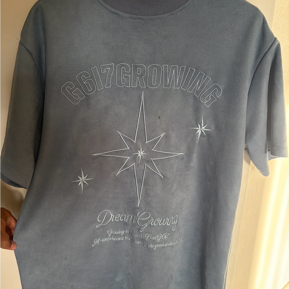 SHEIN Blue Short Sleeve Graphic Tee - 'G617 Growing'